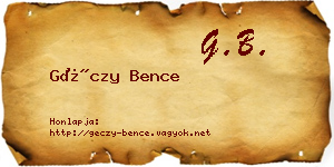 Géczy Bence névjegykártya
