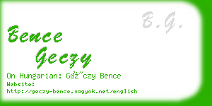 bence geczy business card